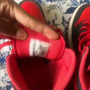 Red and Black High-Top Sneakers